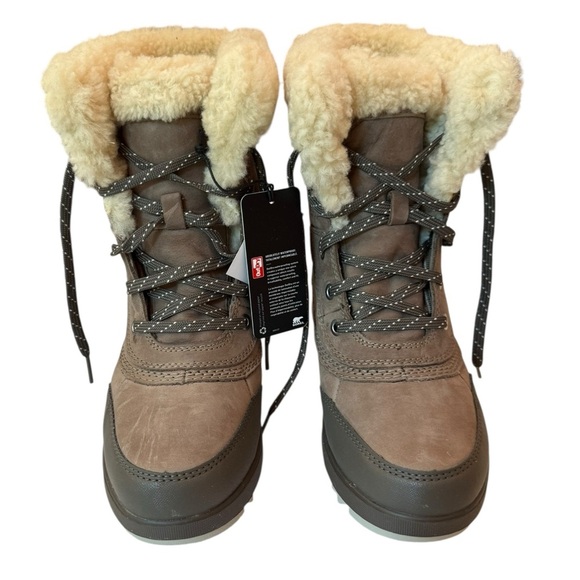Sorel Tivoli IV Parc Boot Omega Taupe Waterproof Leather Wool Lining Size 6.5 - Picture 3 of 15
